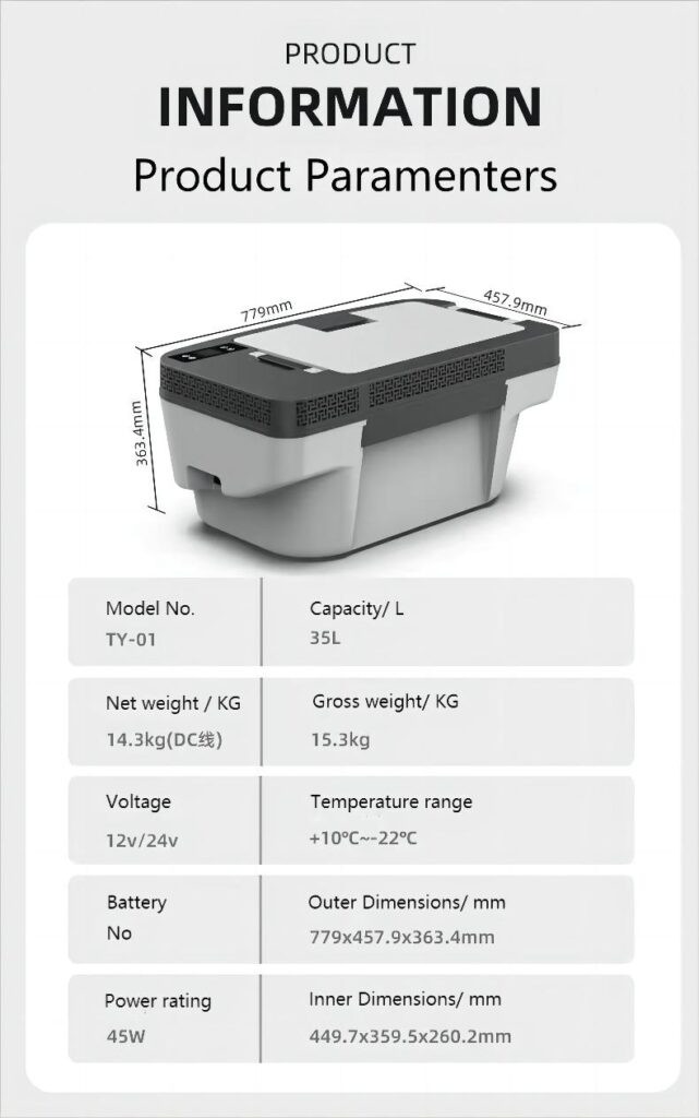dimenzije hladilnika za prtljažnik za tesla avtomobile