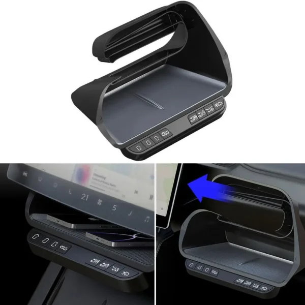 Wireless Smart Button Center Screen Storage Box for Tesla Model Y 3 Model 3 Highland 2024.jpg 1 1