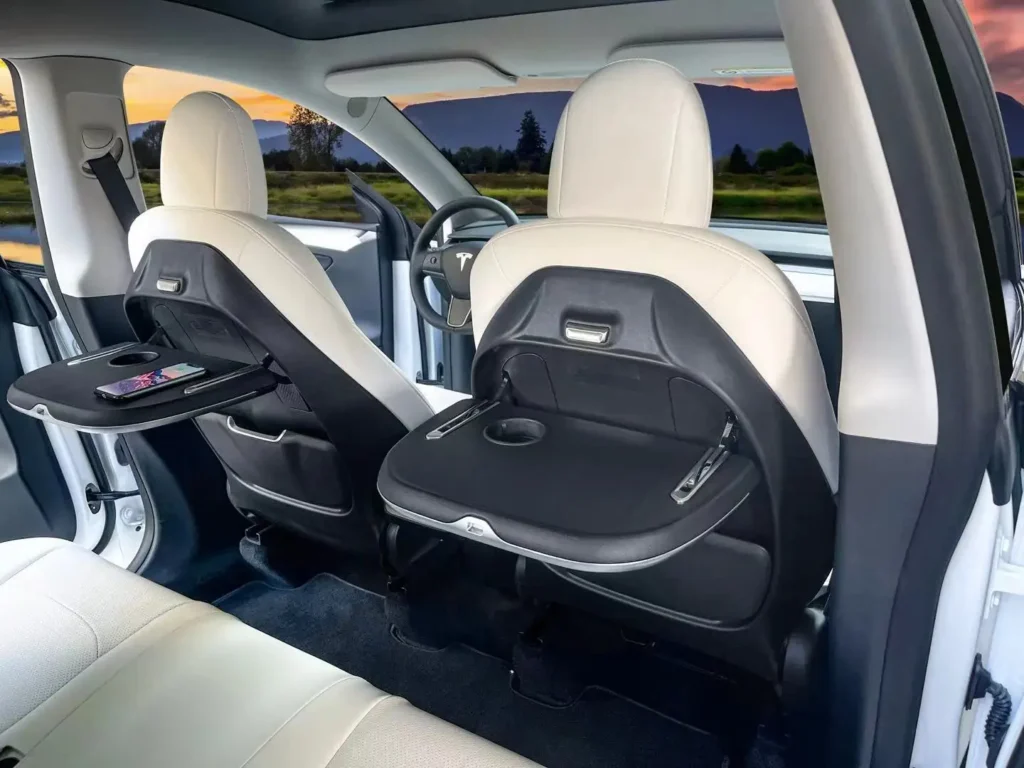 Livingfun For Tesla 2020 22 Model Y 3 Rear Seat Laptop Desk Multi function Folding Table1