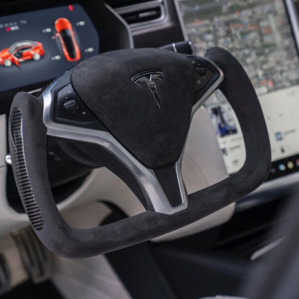 Tesla Model S/X Yoke volan črno usnje z gretjem